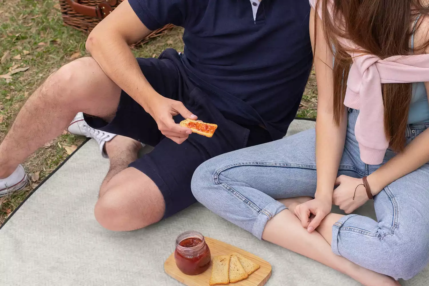 picnic blanket folds into bag